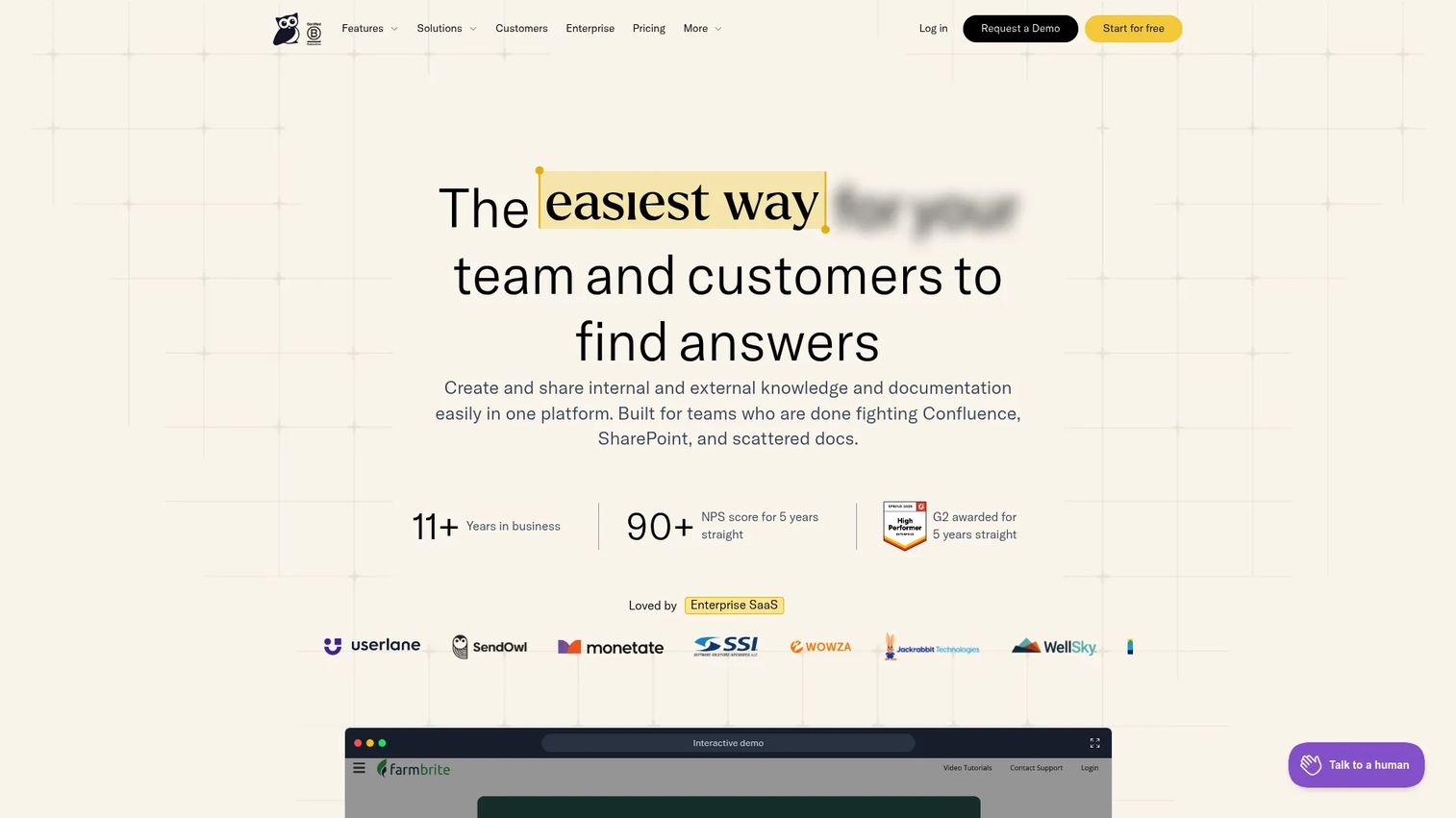 KnowledgeOwl knowledge base software interface