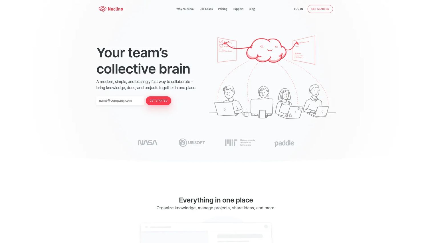 Nuclino collaborative workspace interface