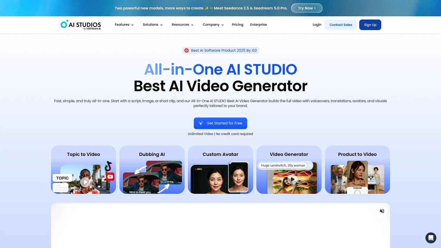 AI Studios website screenshot