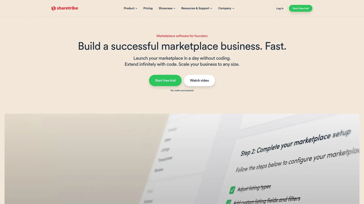 Sharetribe homepage screenshot