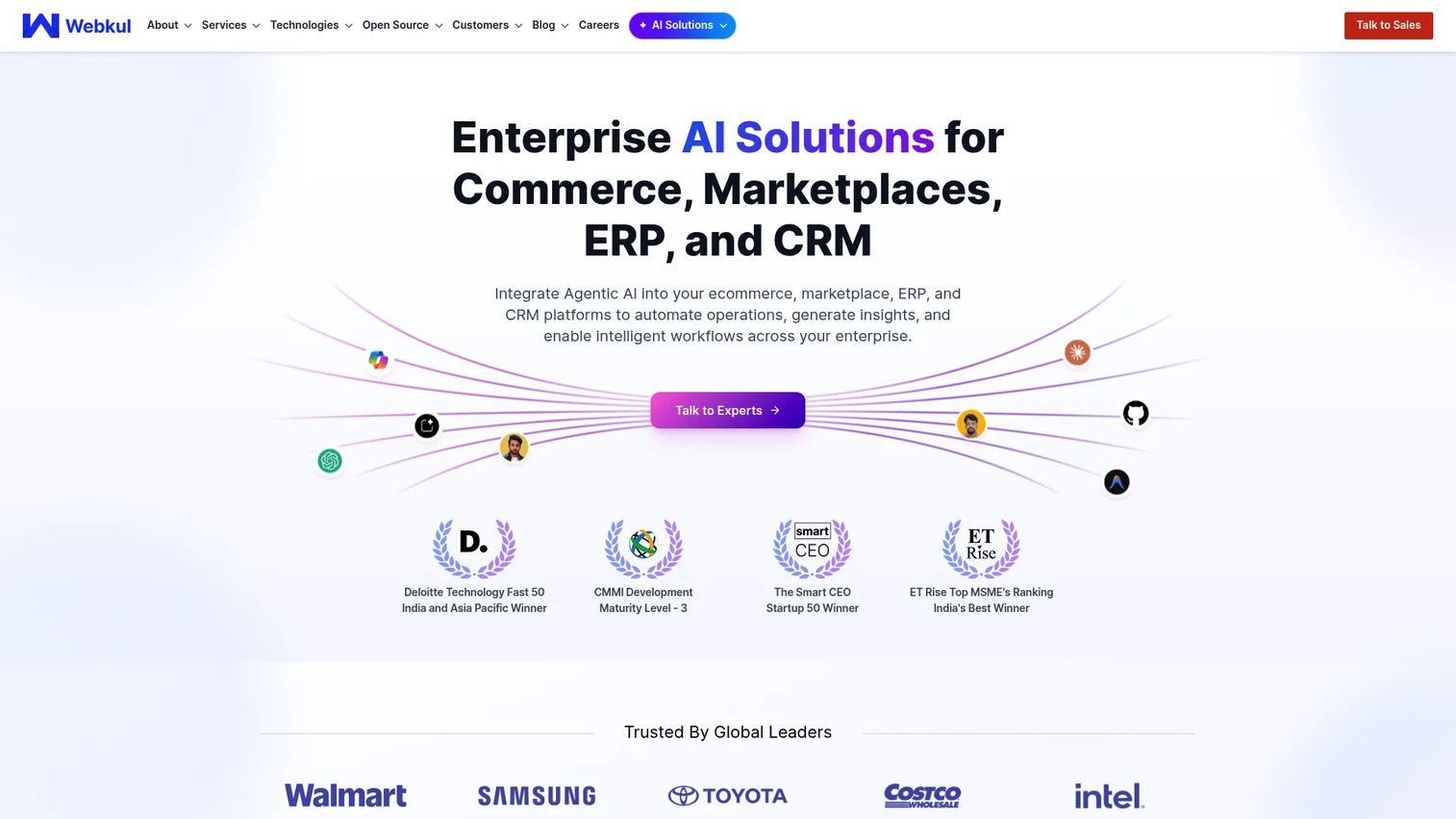 Webkul homepage screenshot