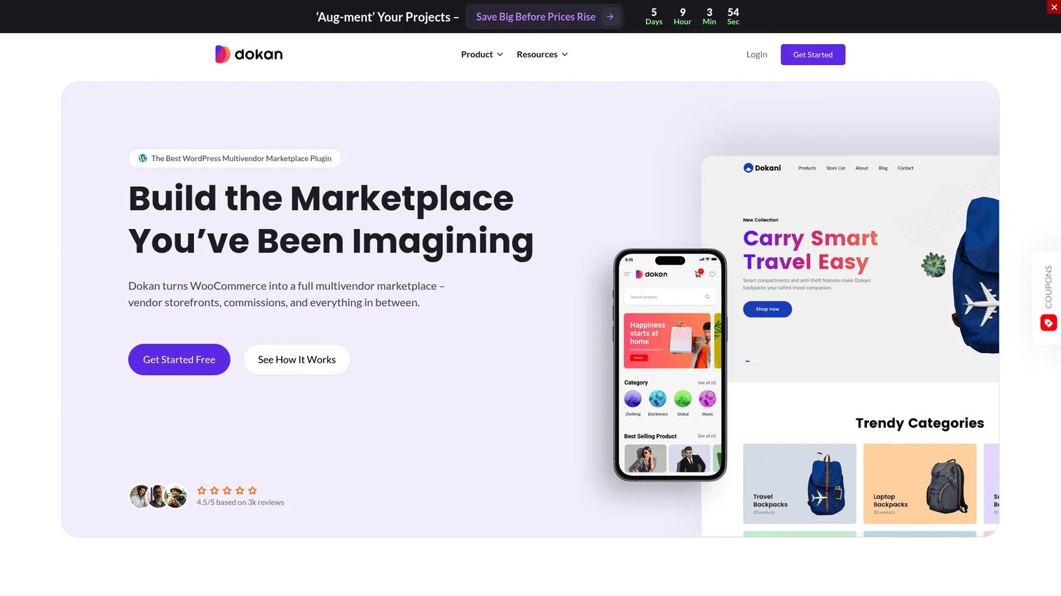 Dokan homepage screenshot