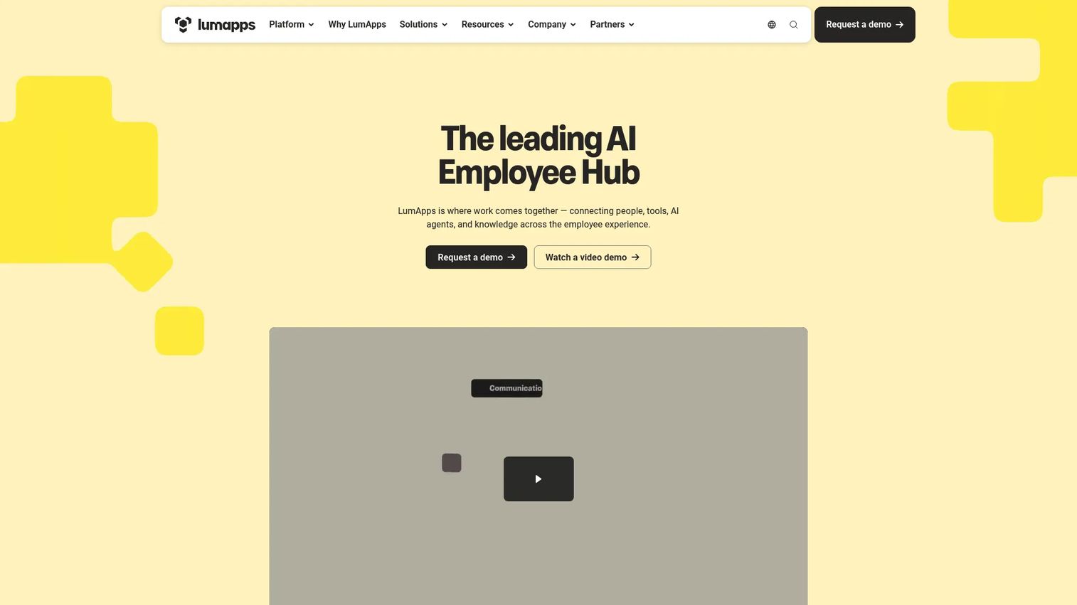 LumApps homepage screenshot