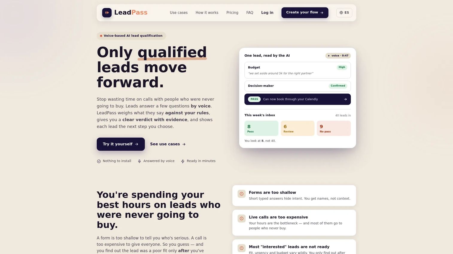 LeadPass homepage