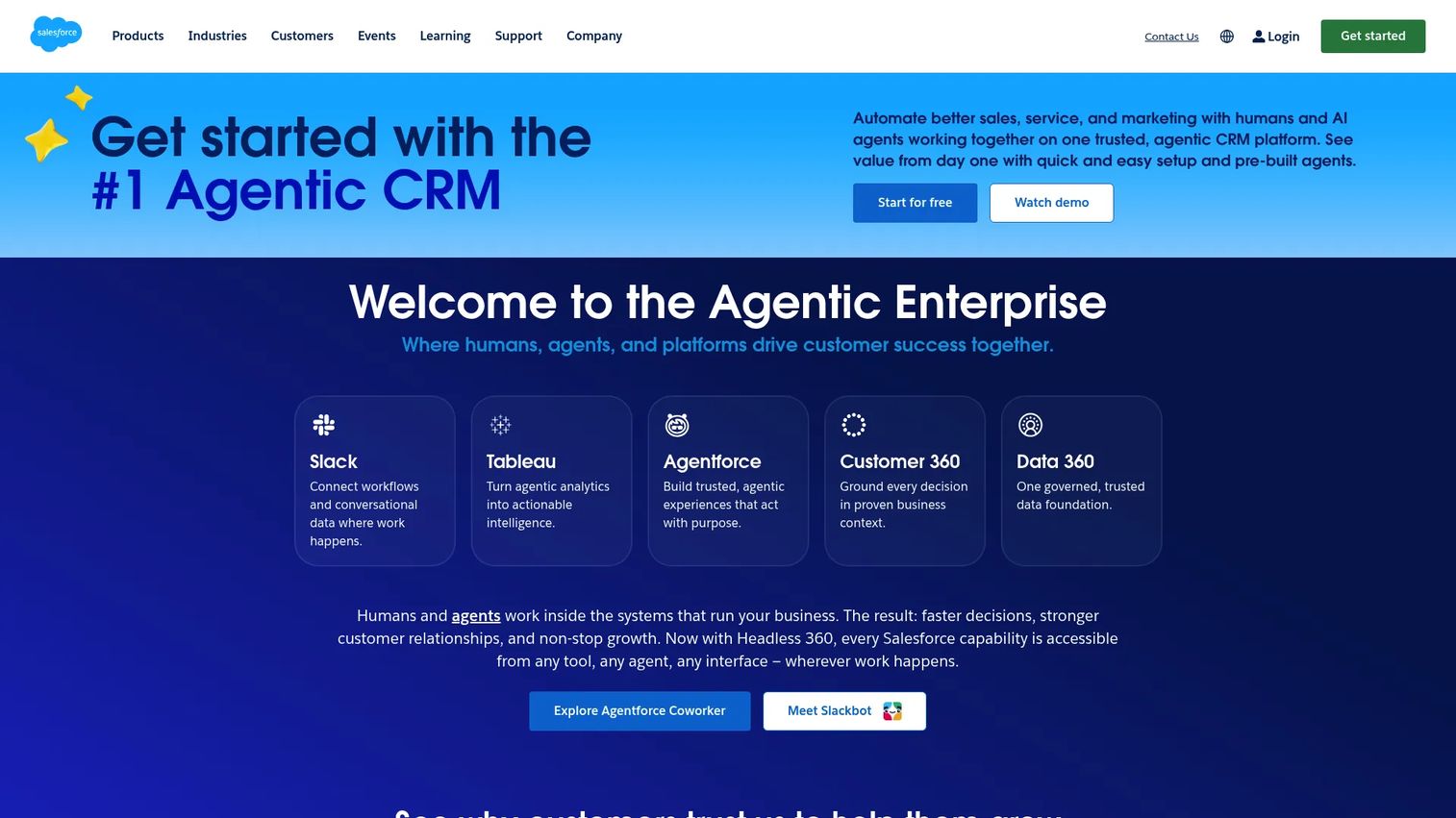 Salesforce homepage screenshot