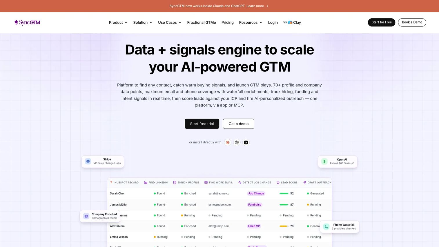 SyncGTM homepage screenshot