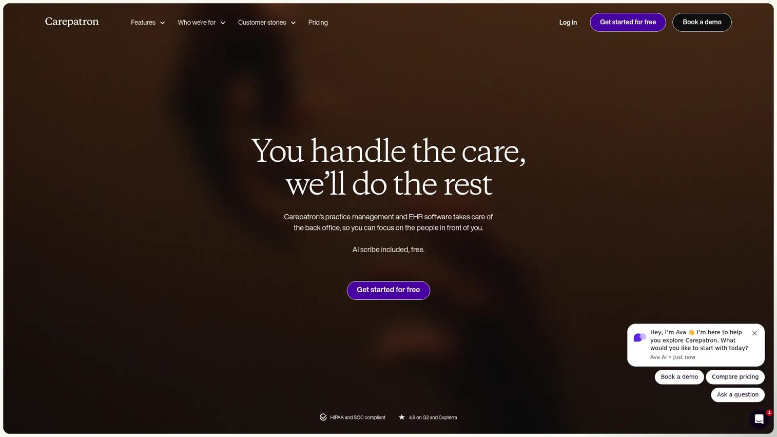 Carepatron patient case management dashboard