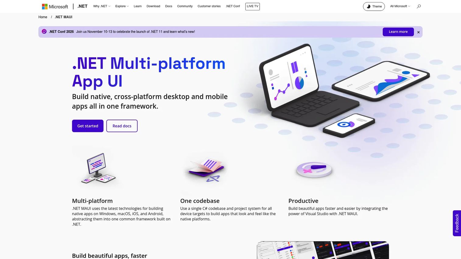 .NET MAUI shared C# application running across mobile and desktop platforms