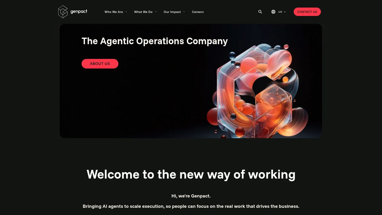 Genpact BPO company homepage screenshot