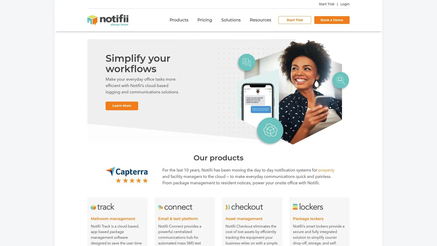 Notifii Track mobile package logging and recipient notification workflow.