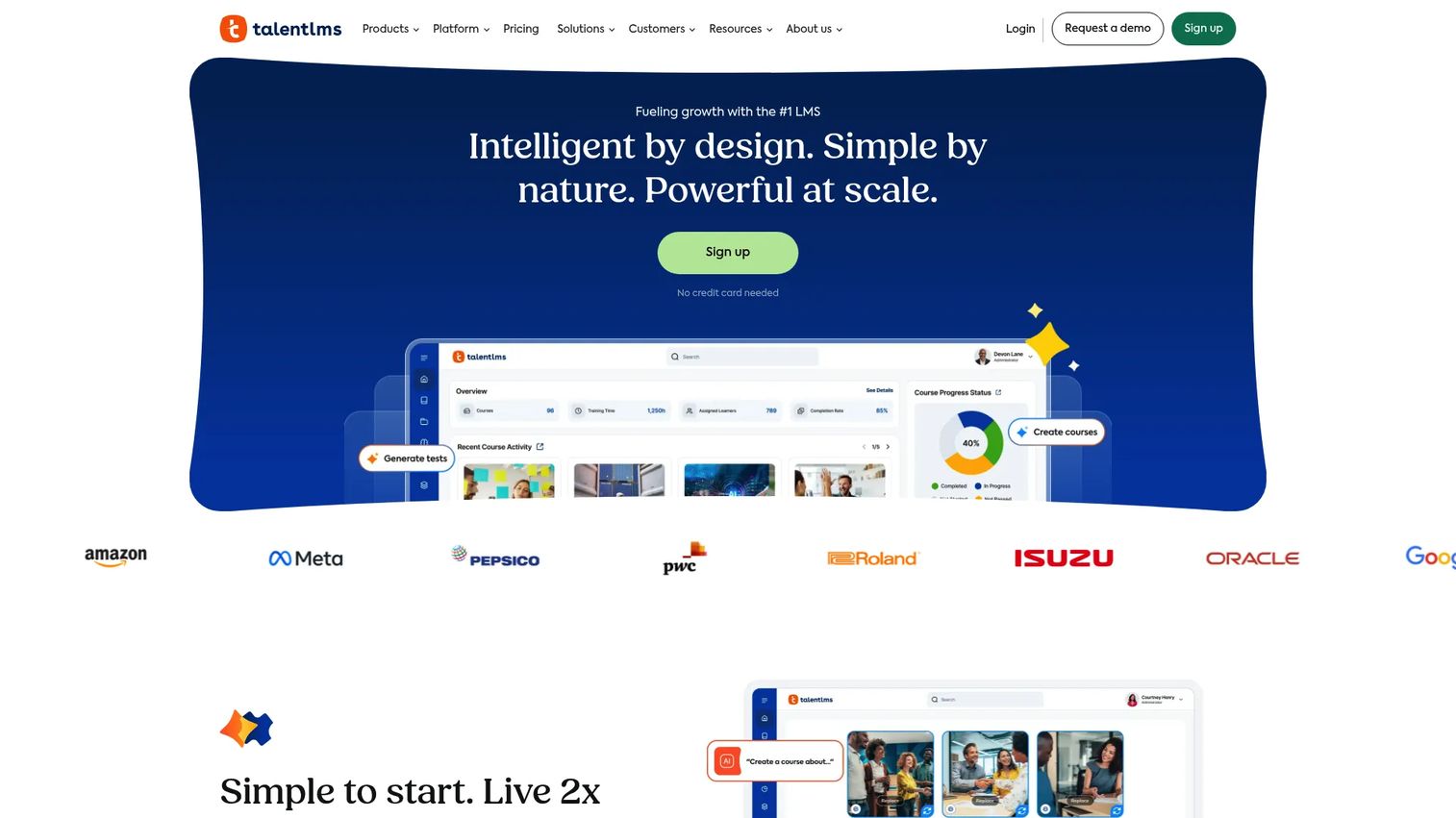 TalentLMS course dashboard