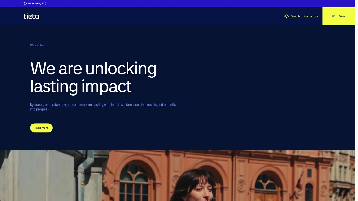Tietoevry enterprise technology and insurance modernization homepage