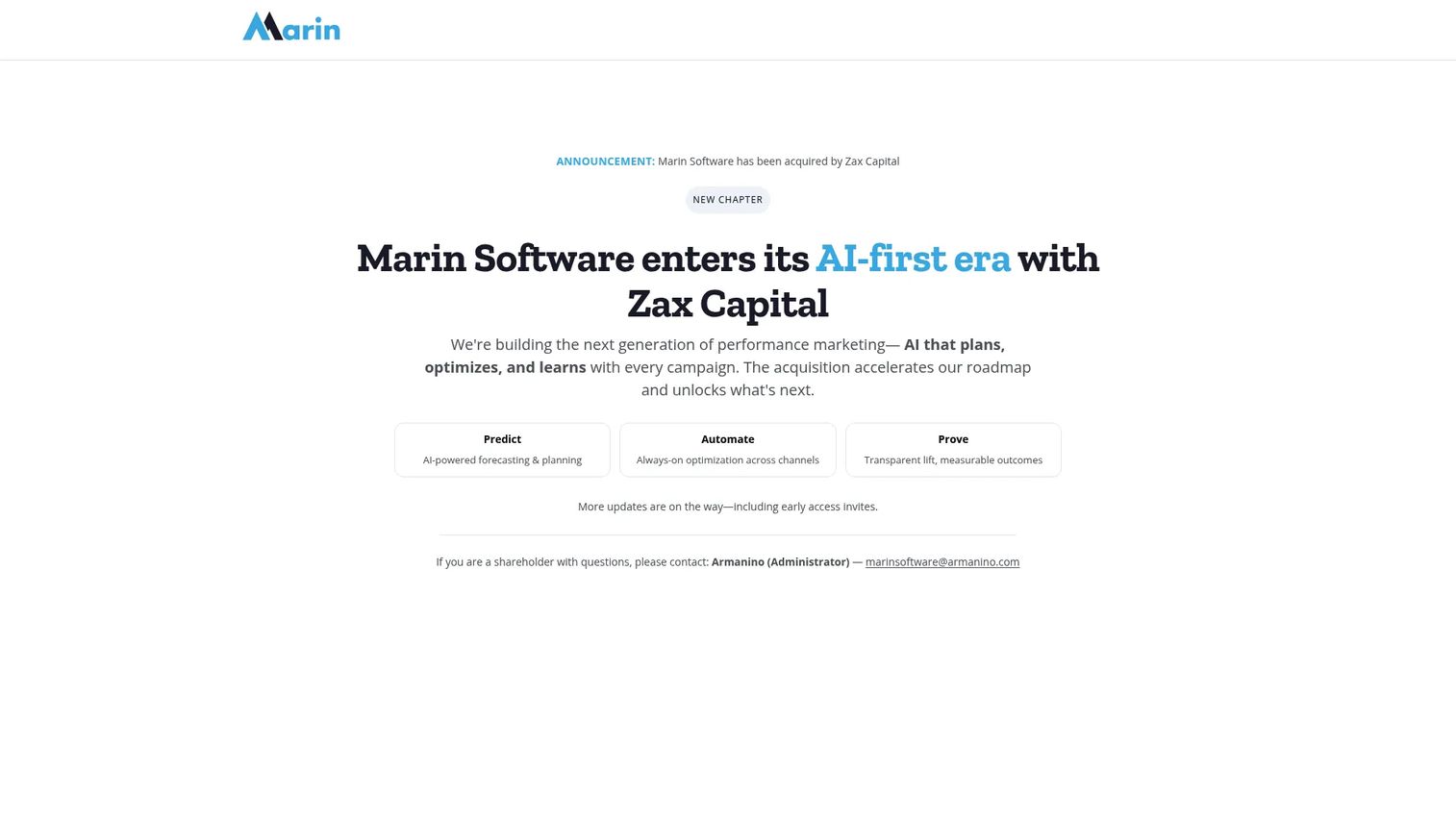 Marin Software paid search management dashboard