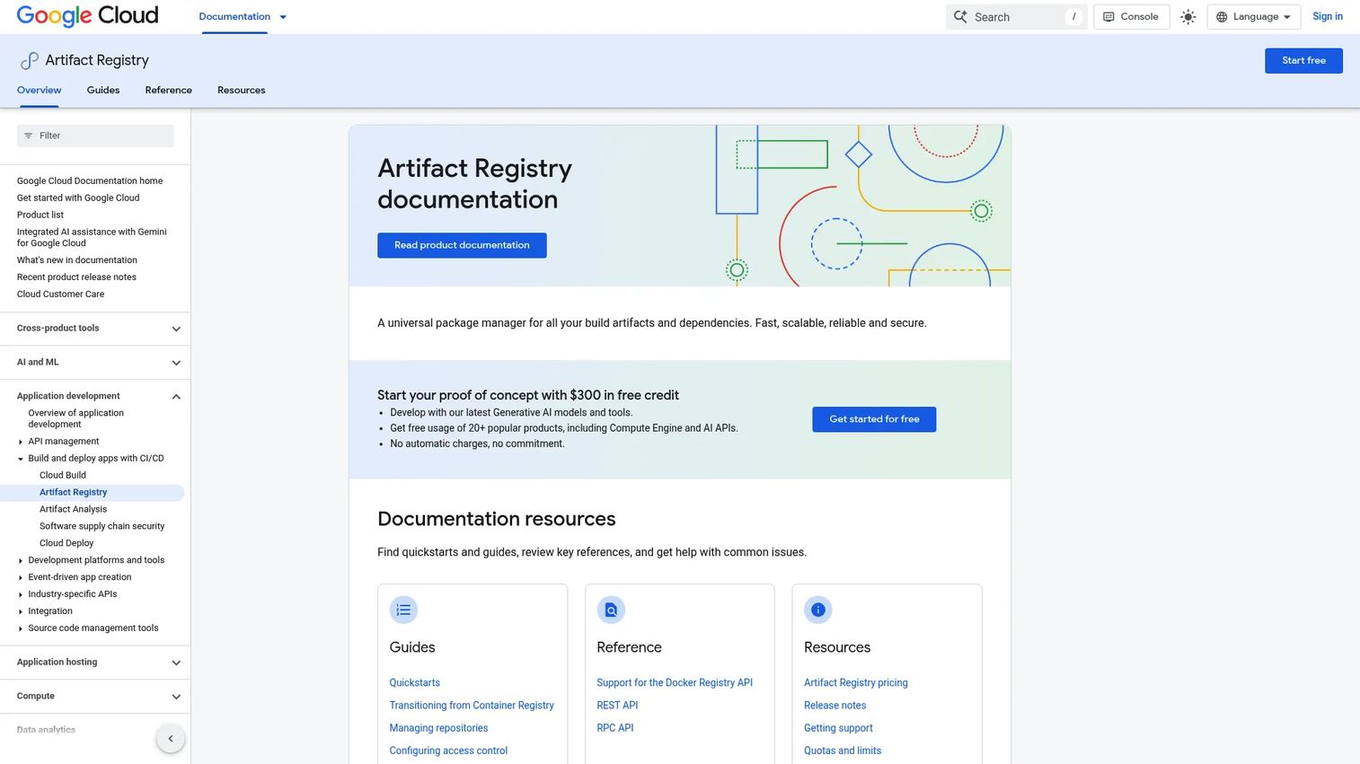 Google Artifact Registry repository list