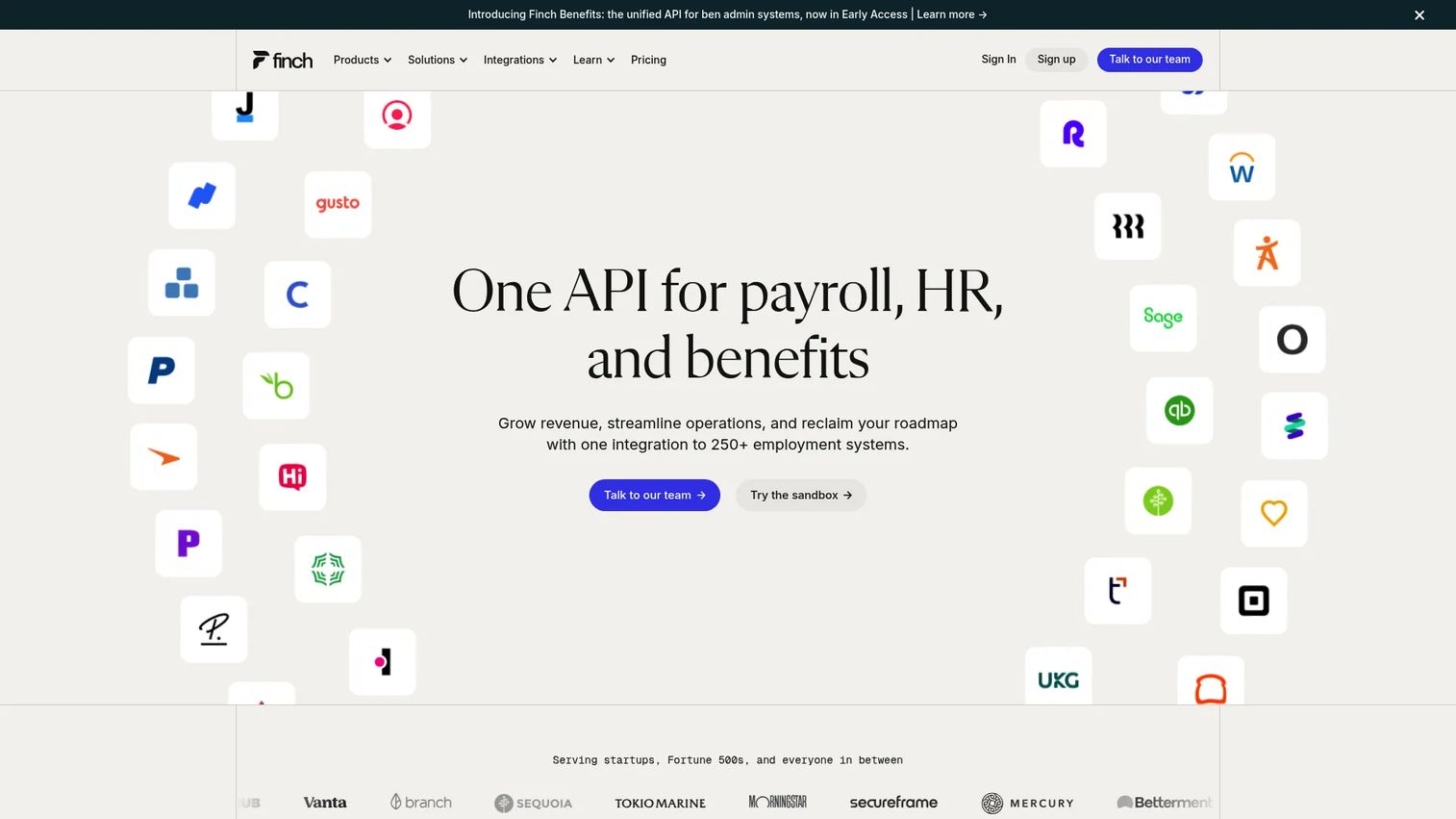 Finch employment API platform for payroll and workforce data