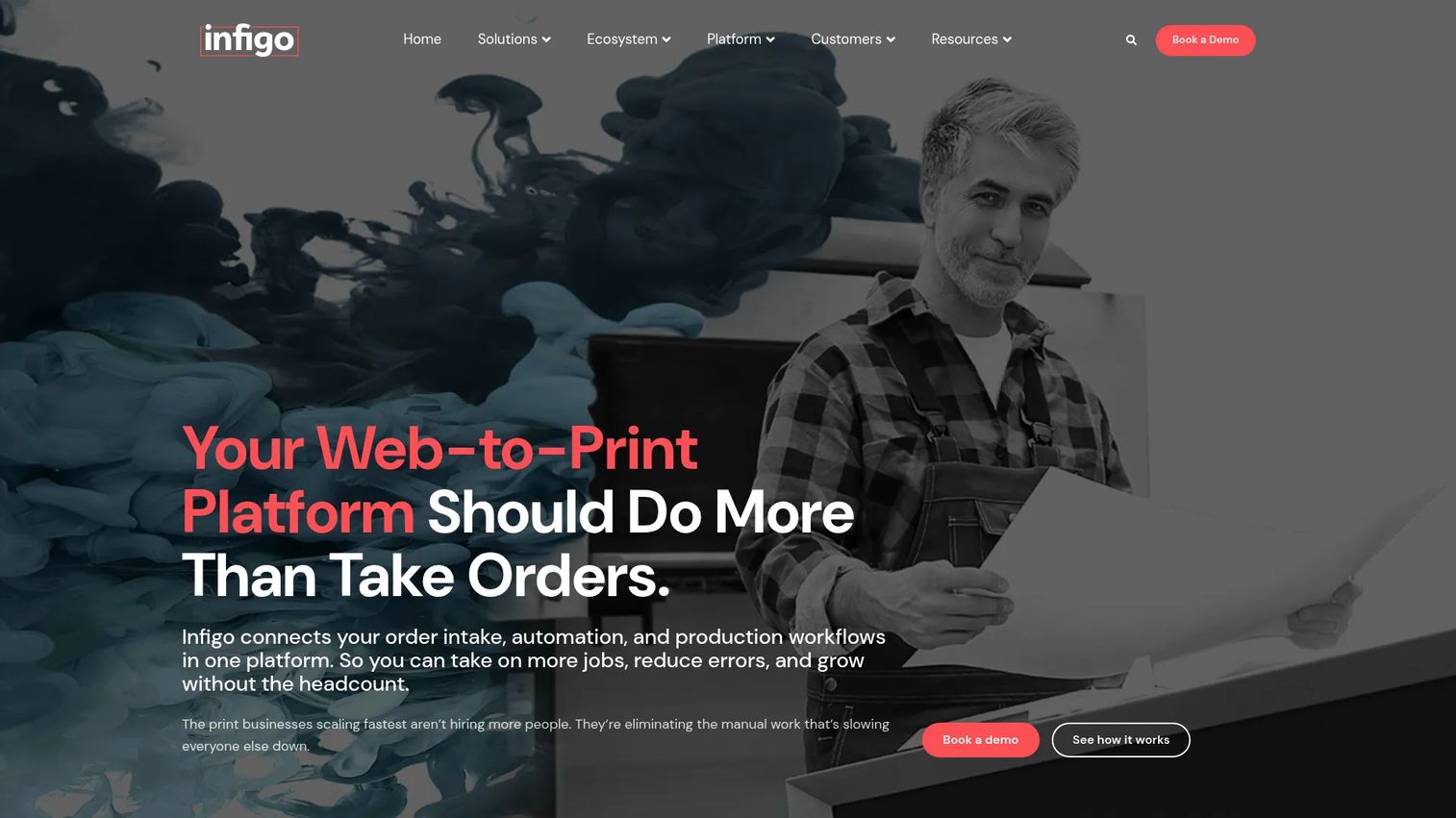 Infigo web-to-print storefront with personalized marketing template