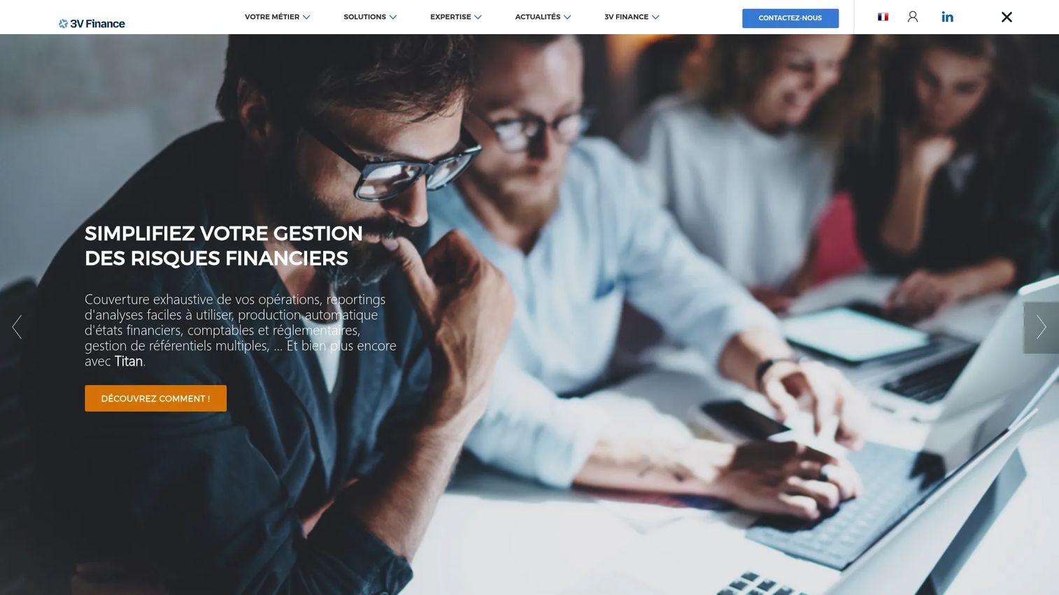 titanTreasury interface for cash flow at risk, market exposure, and hedge management.