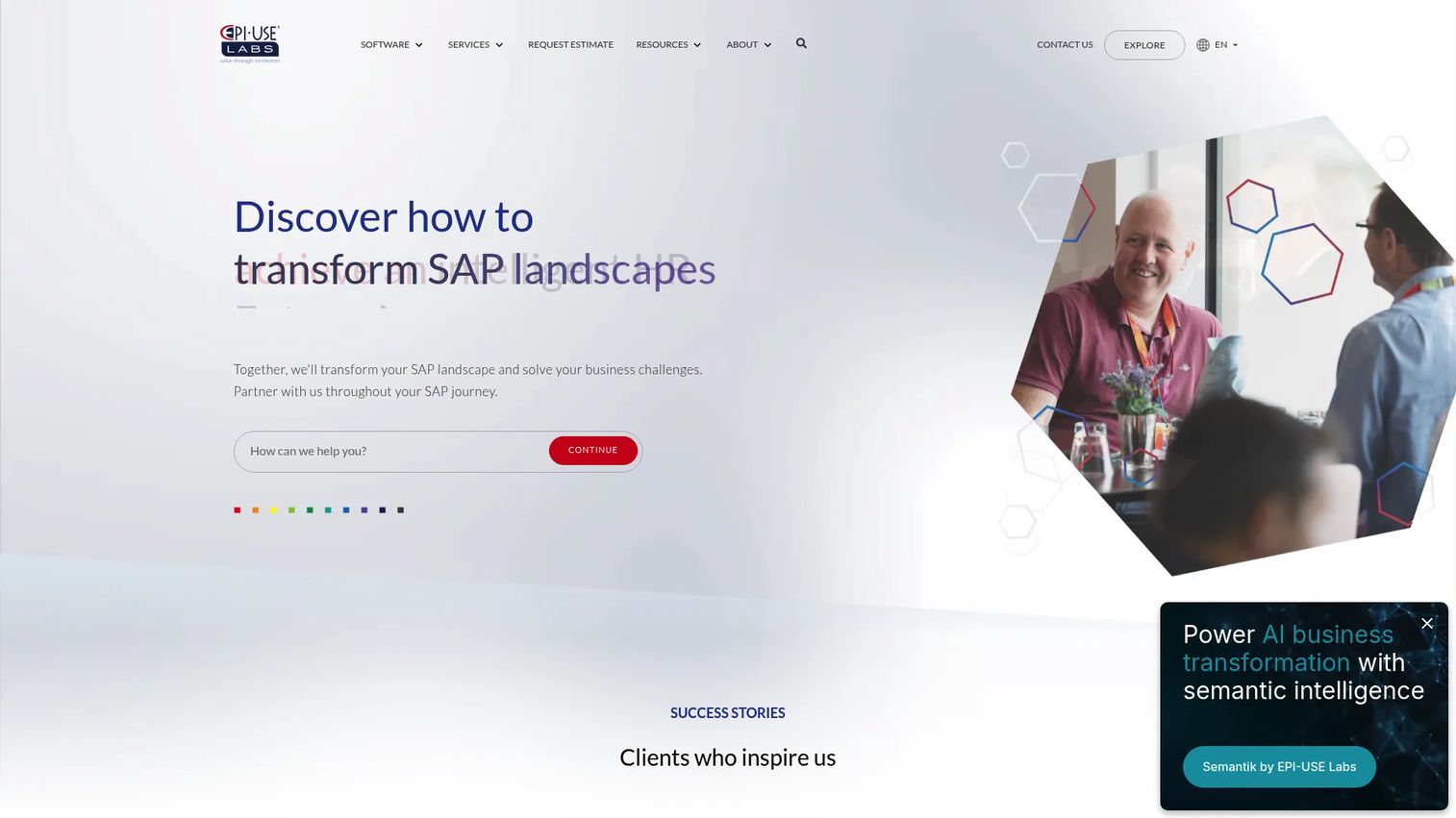 EPI-USE Labs data platform homepage