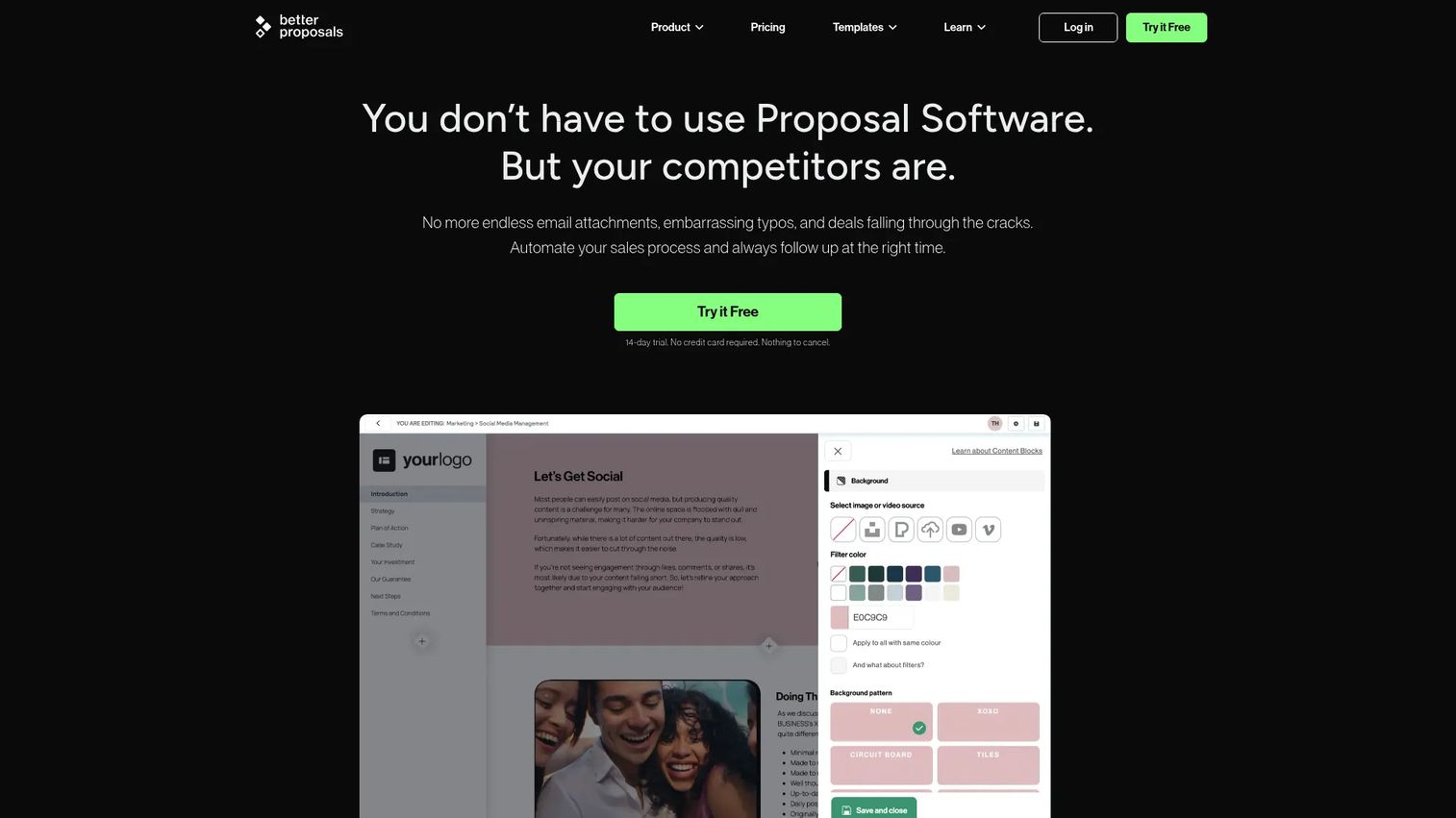 Better Proposals website screenshot