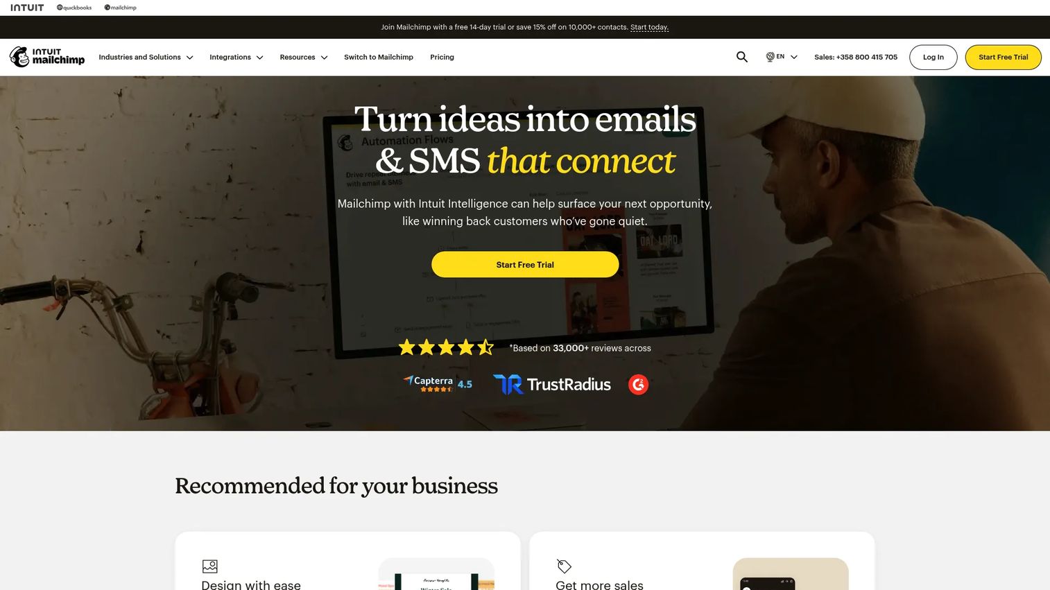 Mailchimp marketing automation dashboard