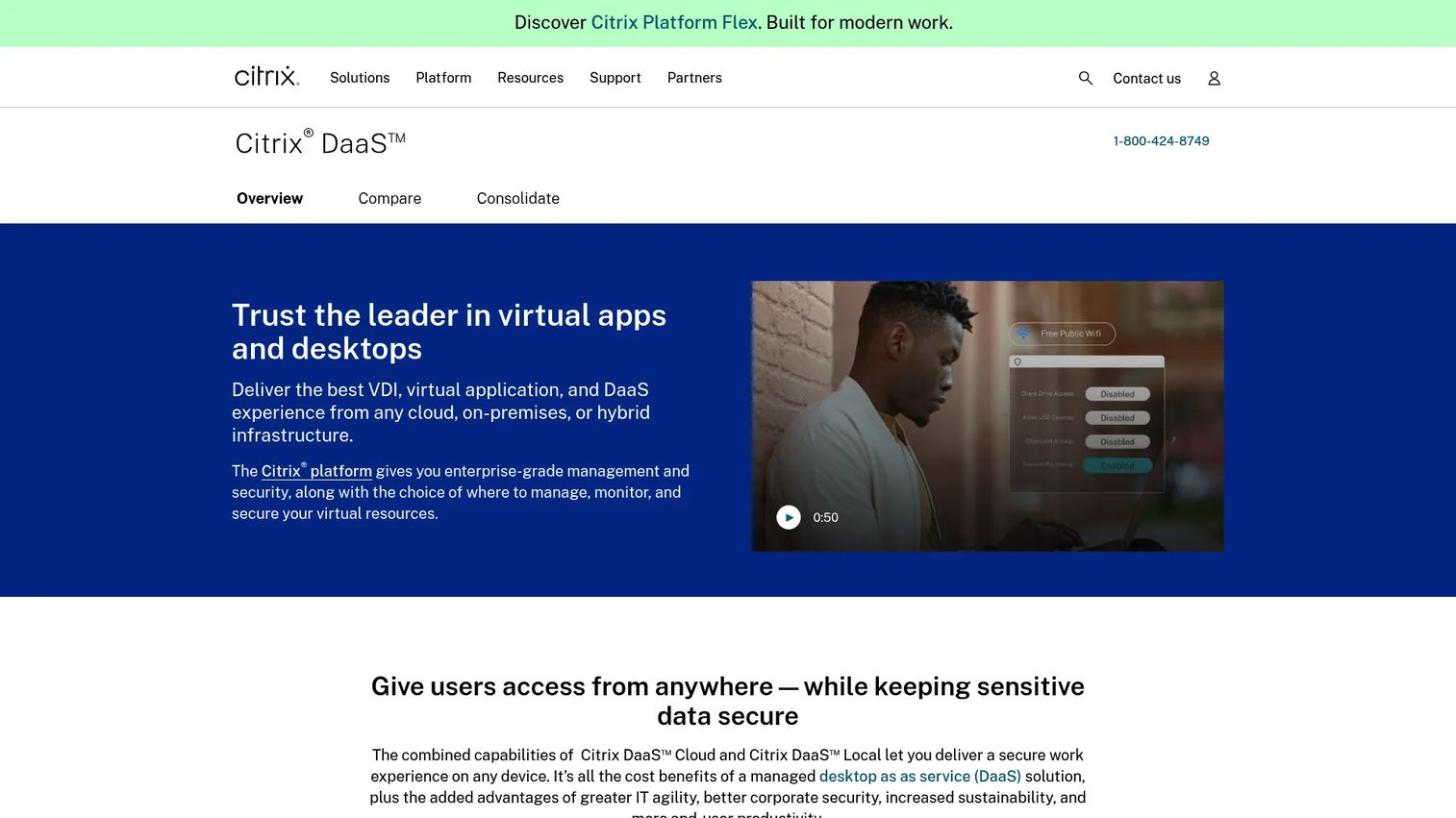 Citrix DaaS virtual apps and desktops console