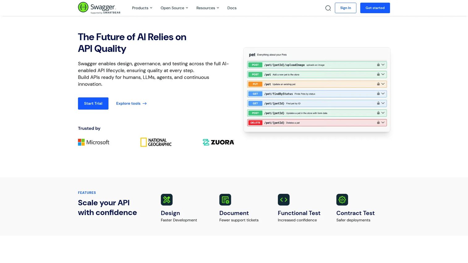 Swagger API reference and editor screenshot