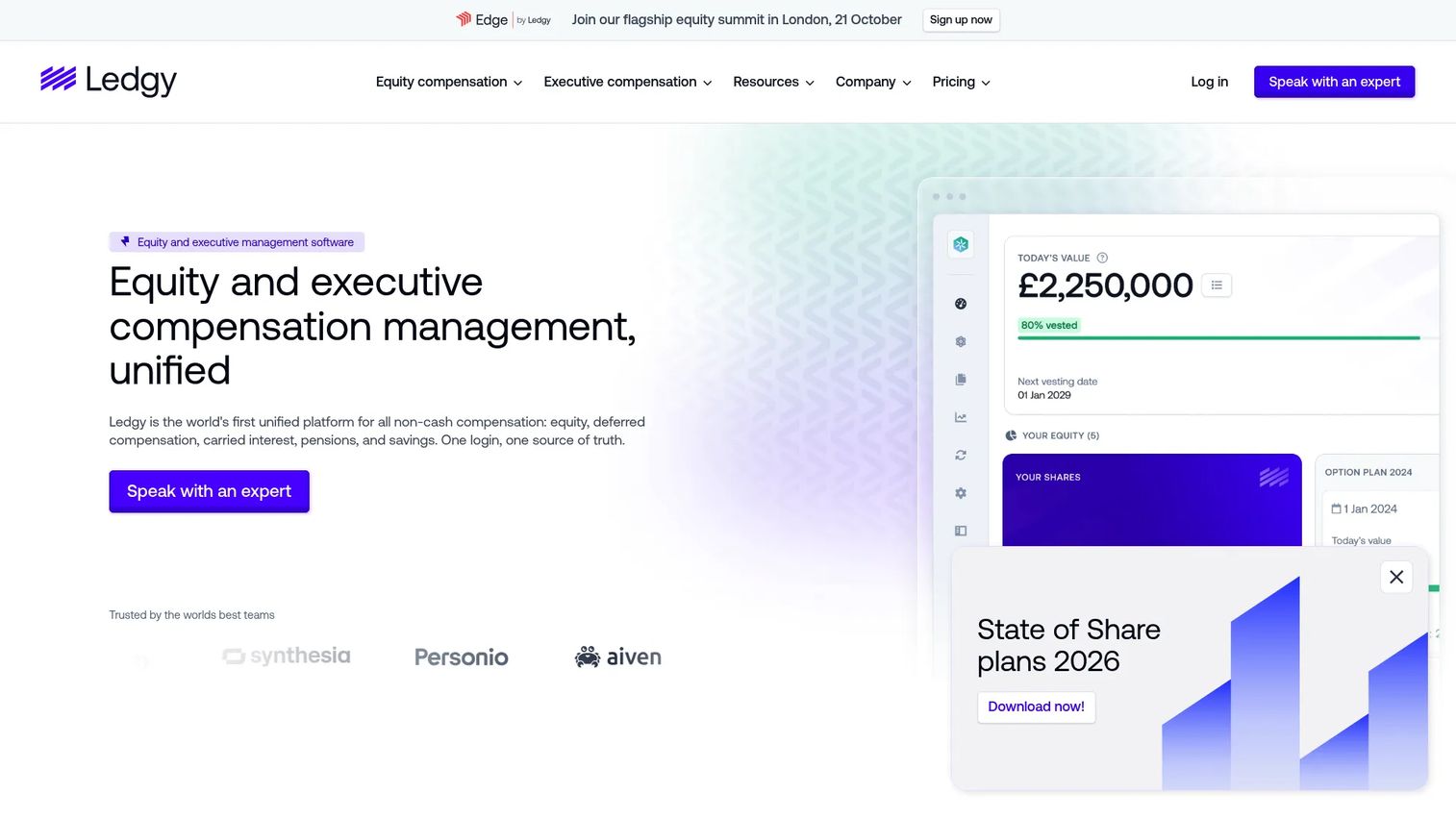 Ledgy equity management software for global companies