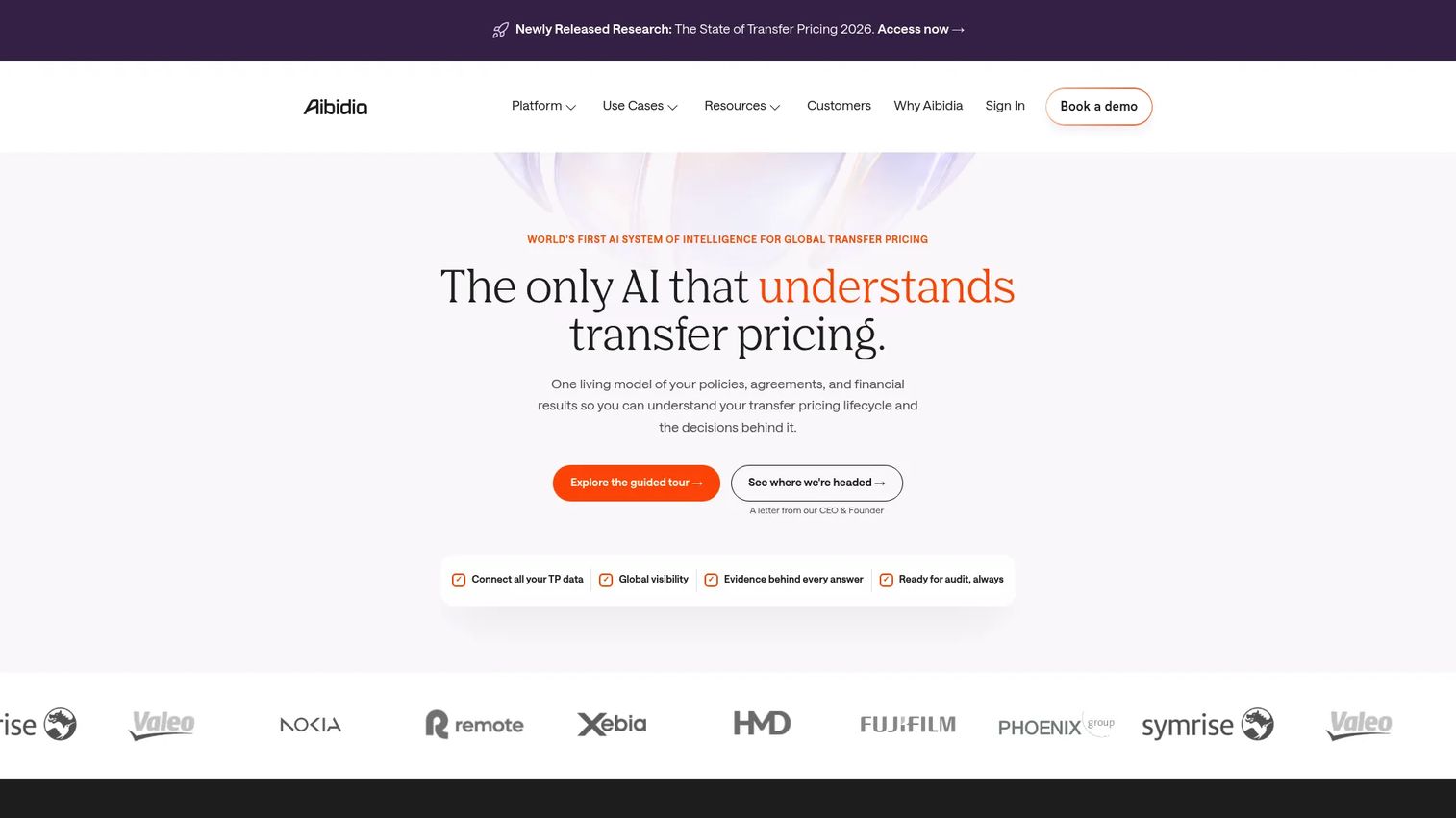 Aibidia homepage screenshot