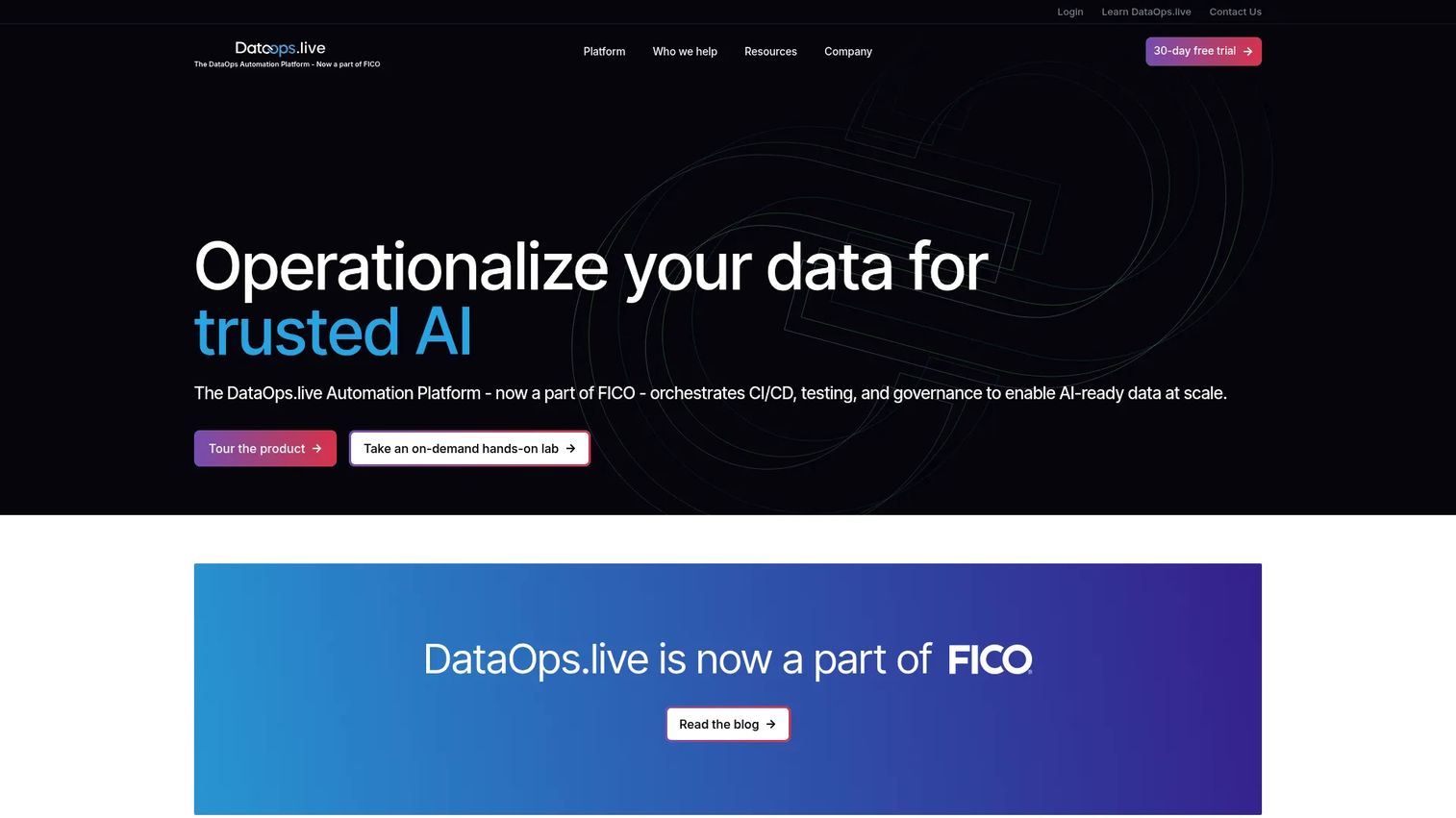 DataOps.live interface for data pipeline CI/CD and governance automation