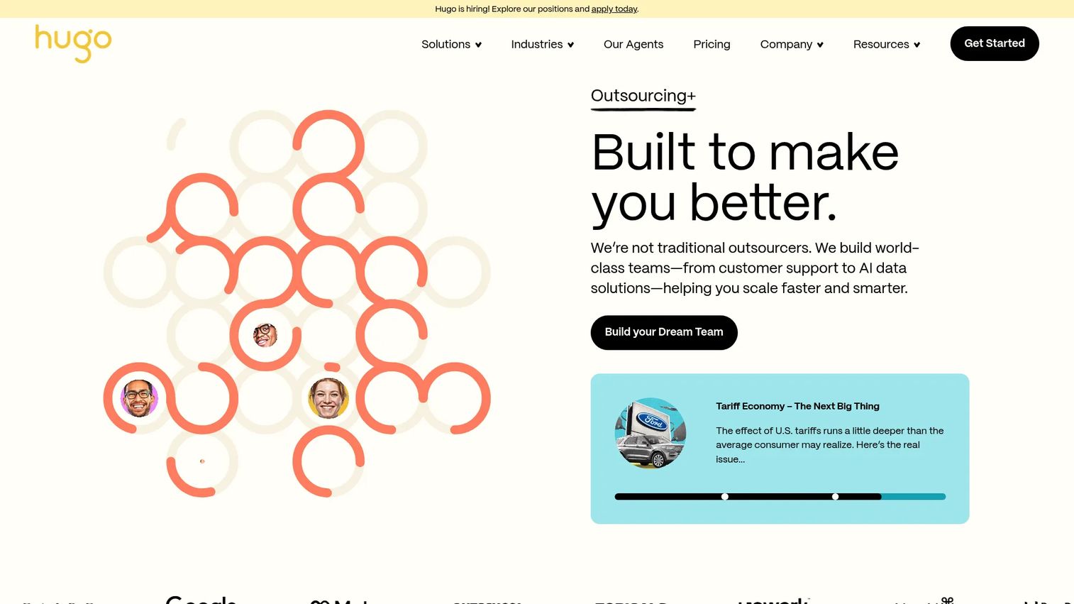 Hugo BPO company homepage screenshot