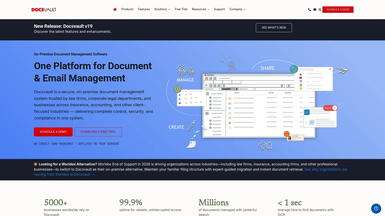 Docsvault document management software with scanning and workflow