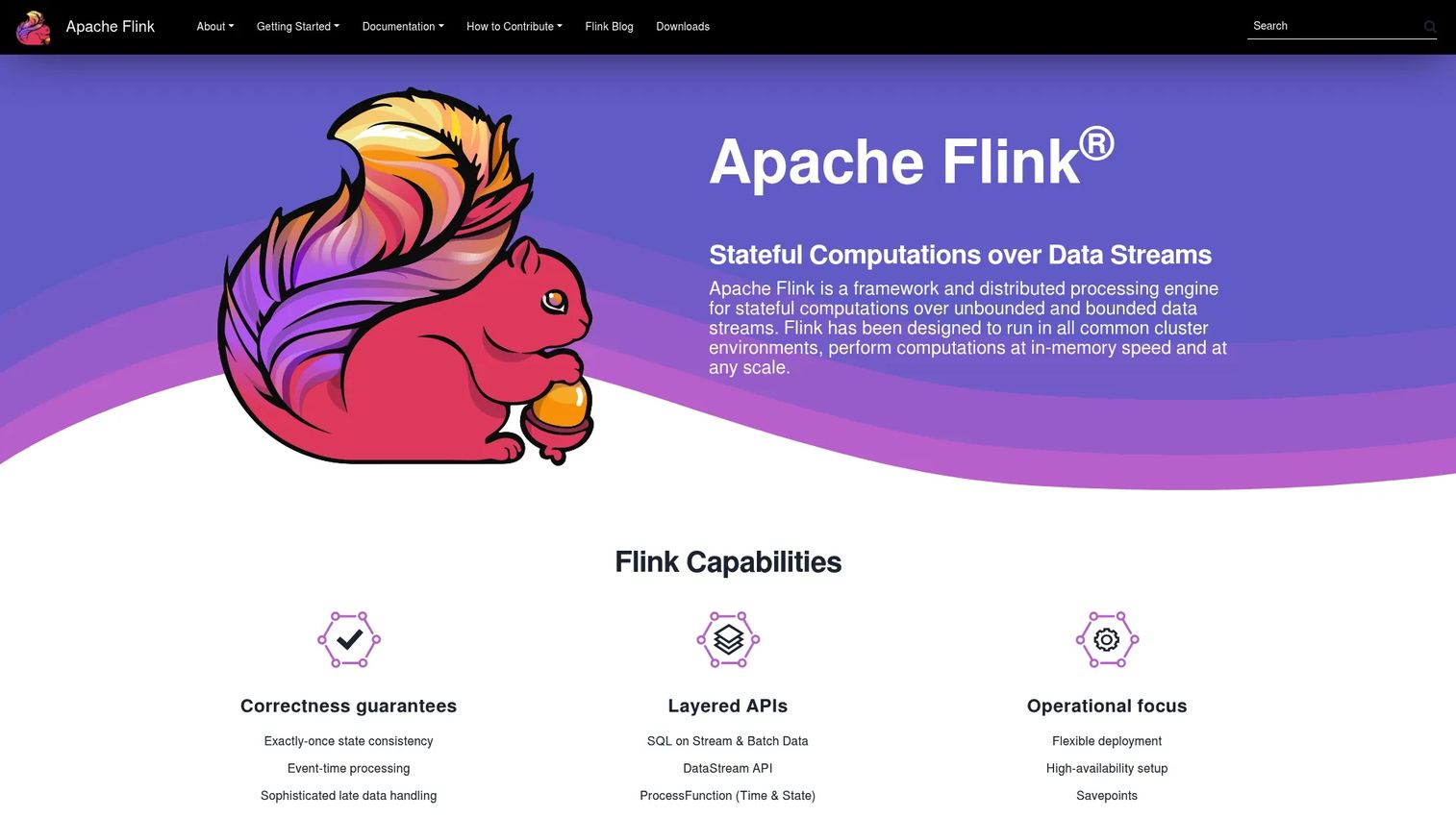 Apache Flink stream processing architecture with event time windows