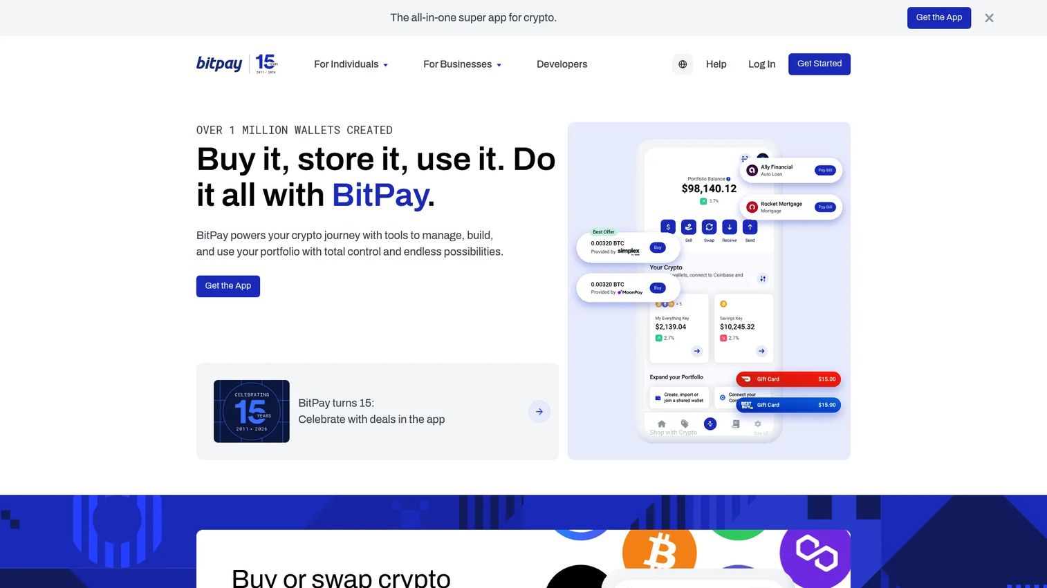 BitPay crypto payment processor for merchants homepage
