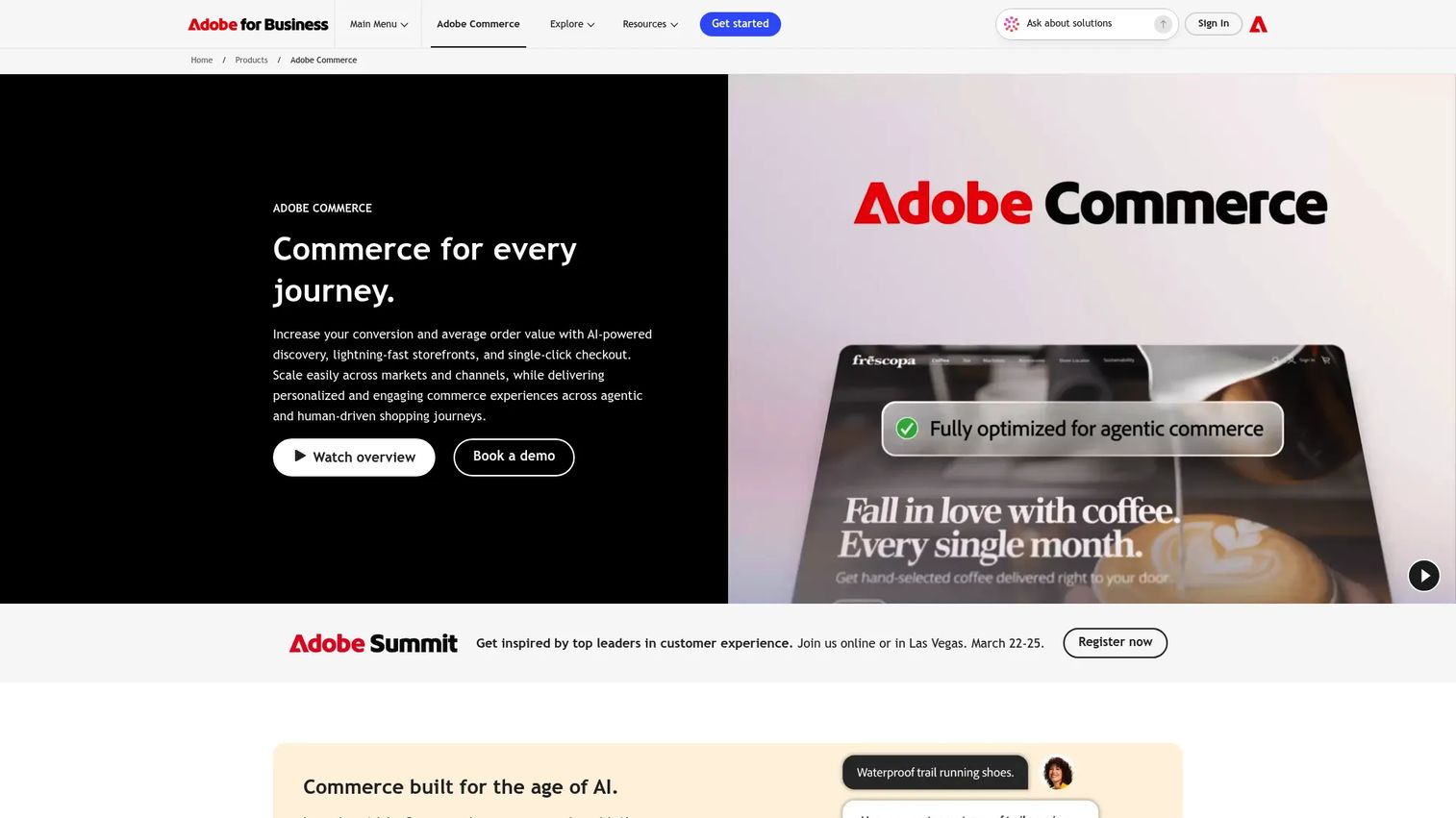 Adobe Commerce enterprise mobile storefront software