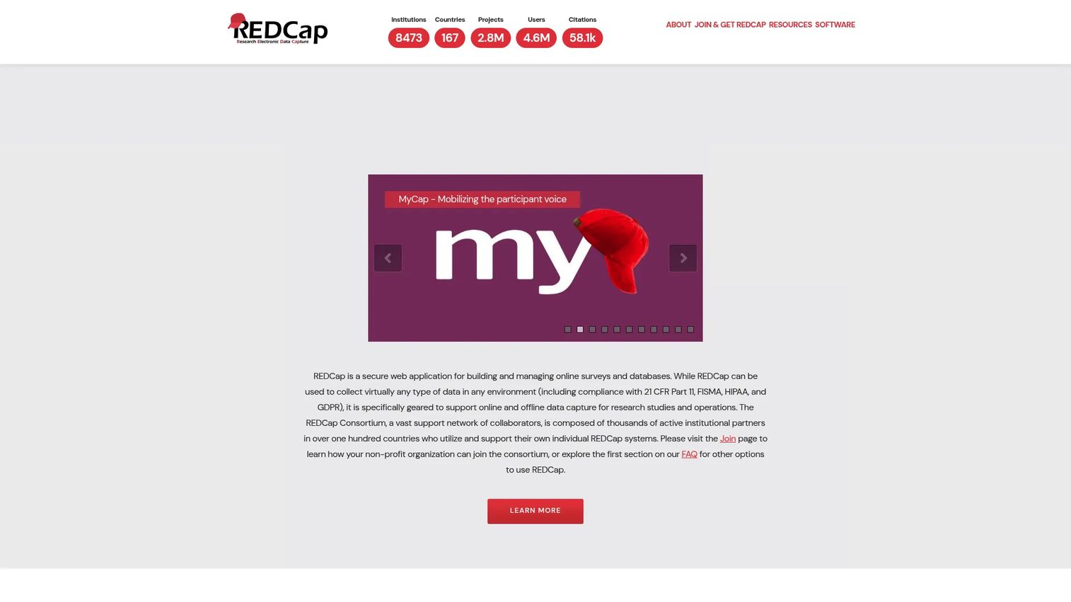 REDCap interface for research data capture