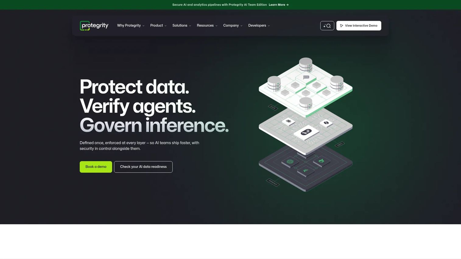 Protegrity data security platform homepage