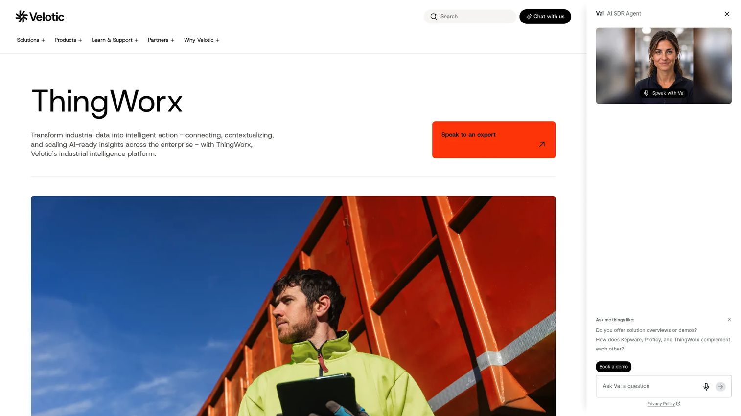 ThingWorx industrial IoT application and digital-twin dashboard.