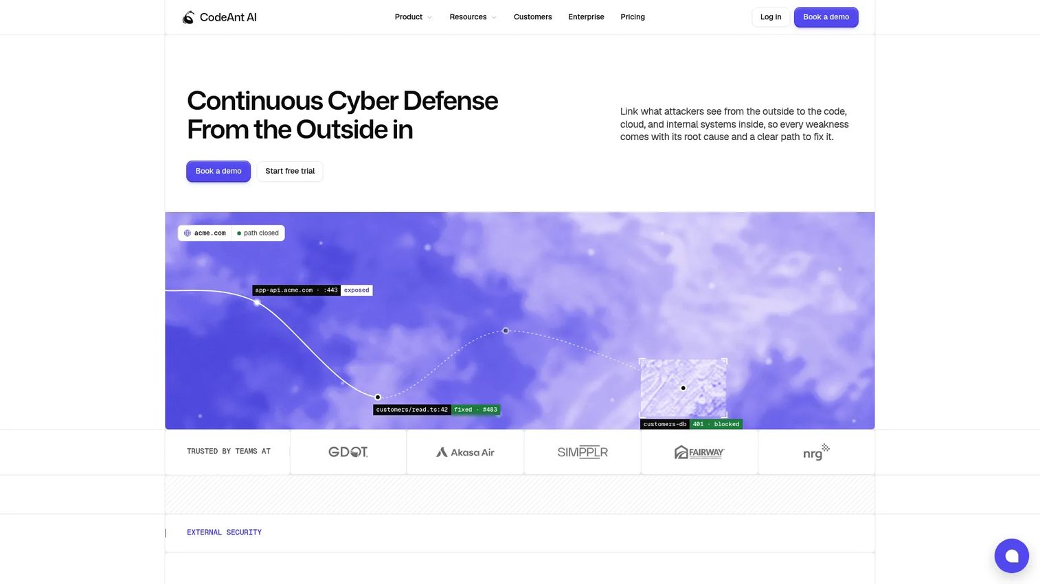 CodeAnt AI Reviews homepage screenshot