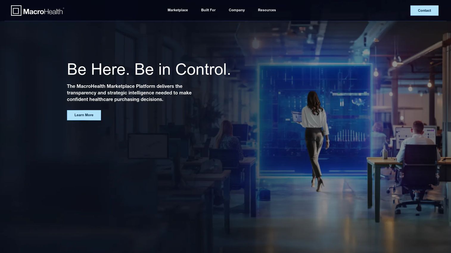 MacroHealth Platform homepage screenshot