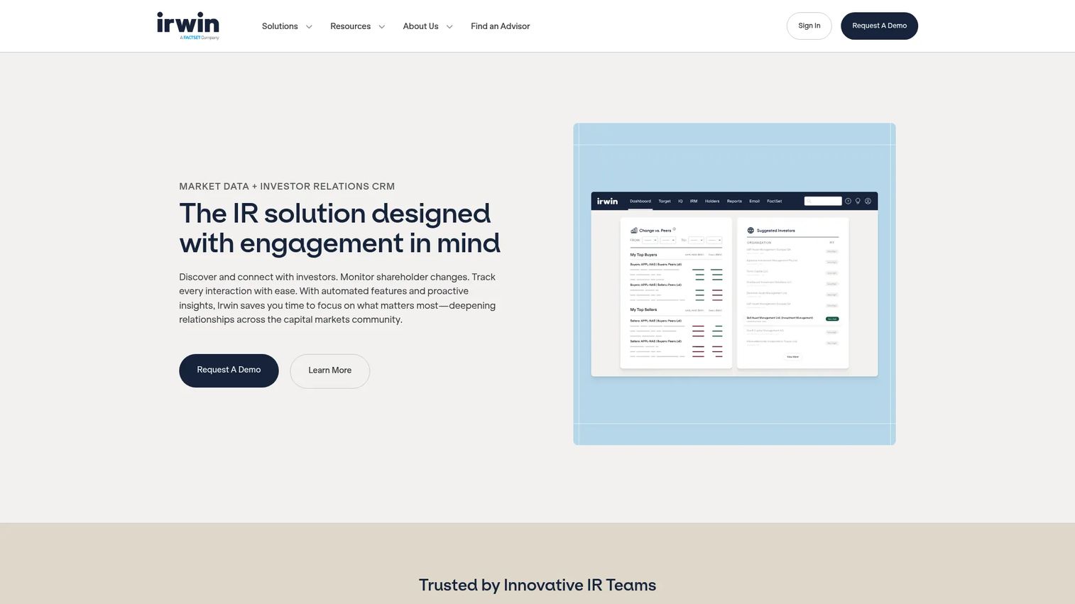 Irwin homepage screenshot