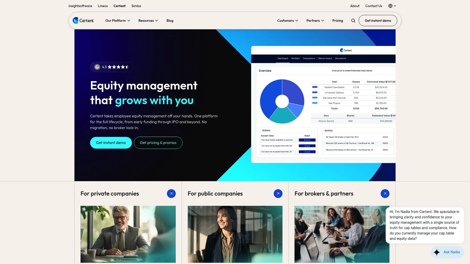 Certent Equity Management stock plan administration software
