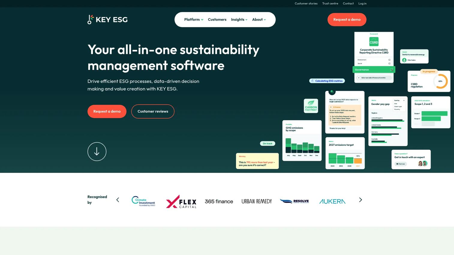 KEY ESG homepage screenshot
