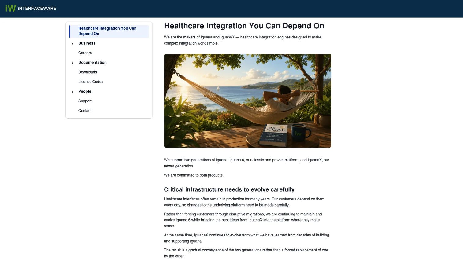 iNTERFACEWARE Iguana healthcare interface engine development and monitoring workspace