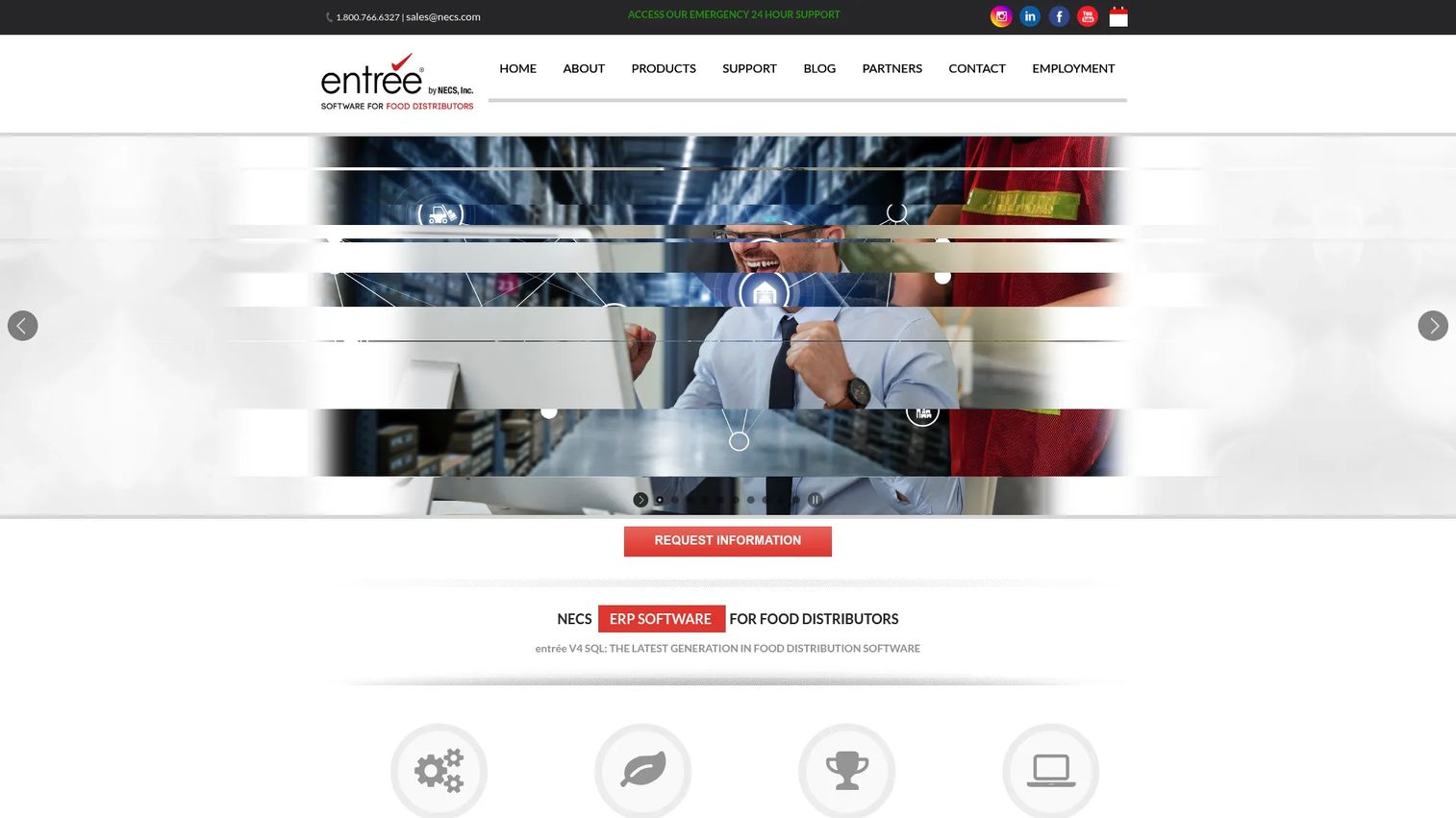 Entree homepage screenshot