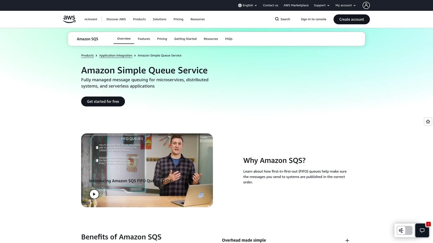 Amazon SQS marketplace event queue