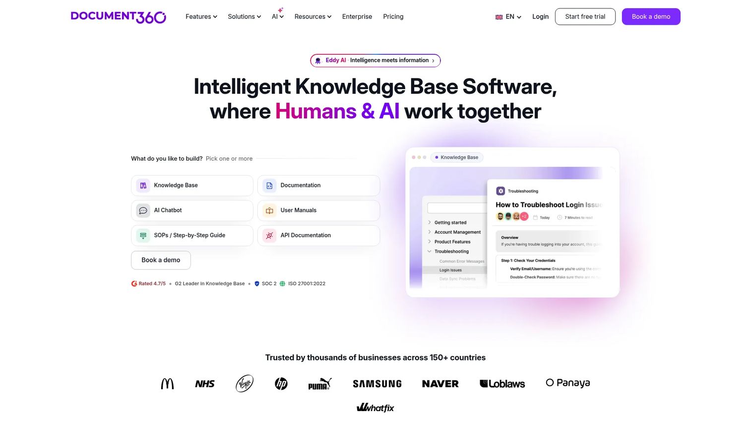 Document360 knowledge base publishing platform