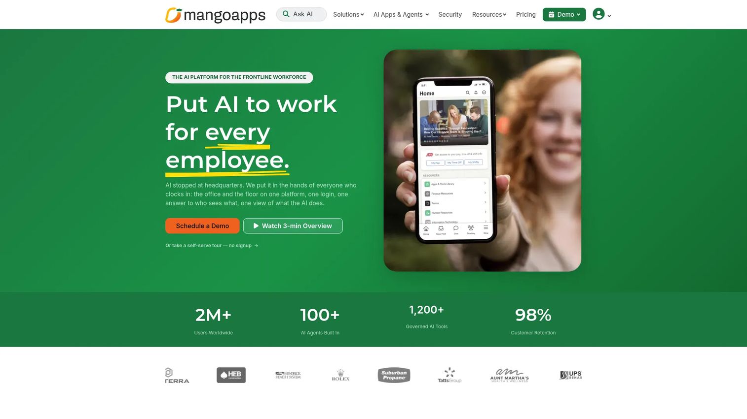 MangoApps employee hub with mobile communication, teams, and knowledge tools