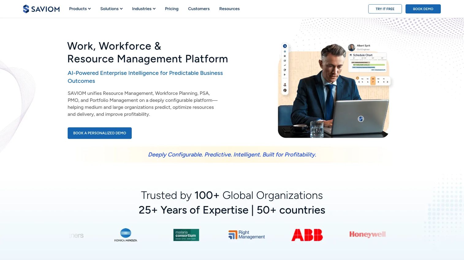 Saviom enterprise resource management and workforce planning