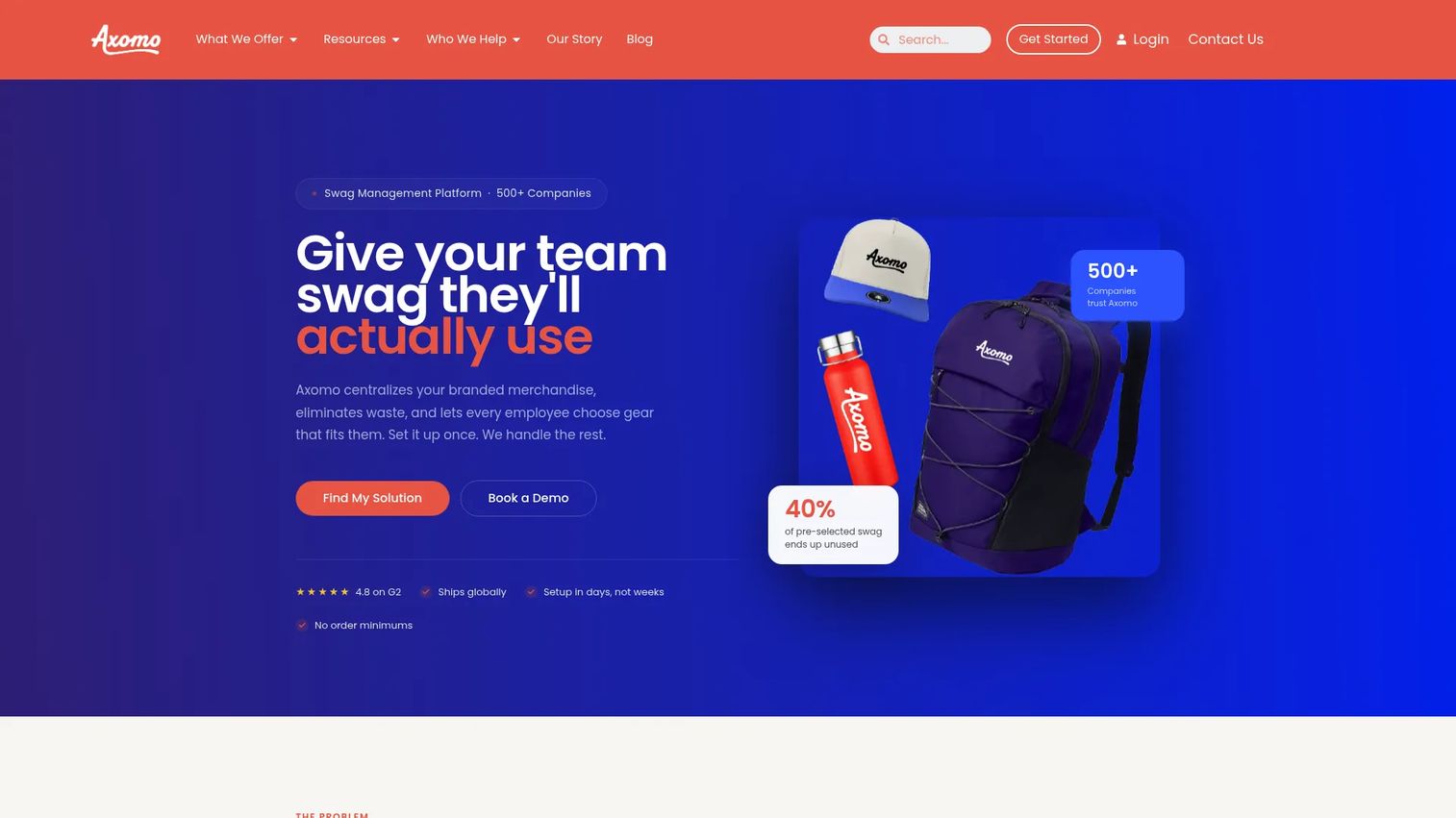 Axomo branded company store and employee merchandise platform