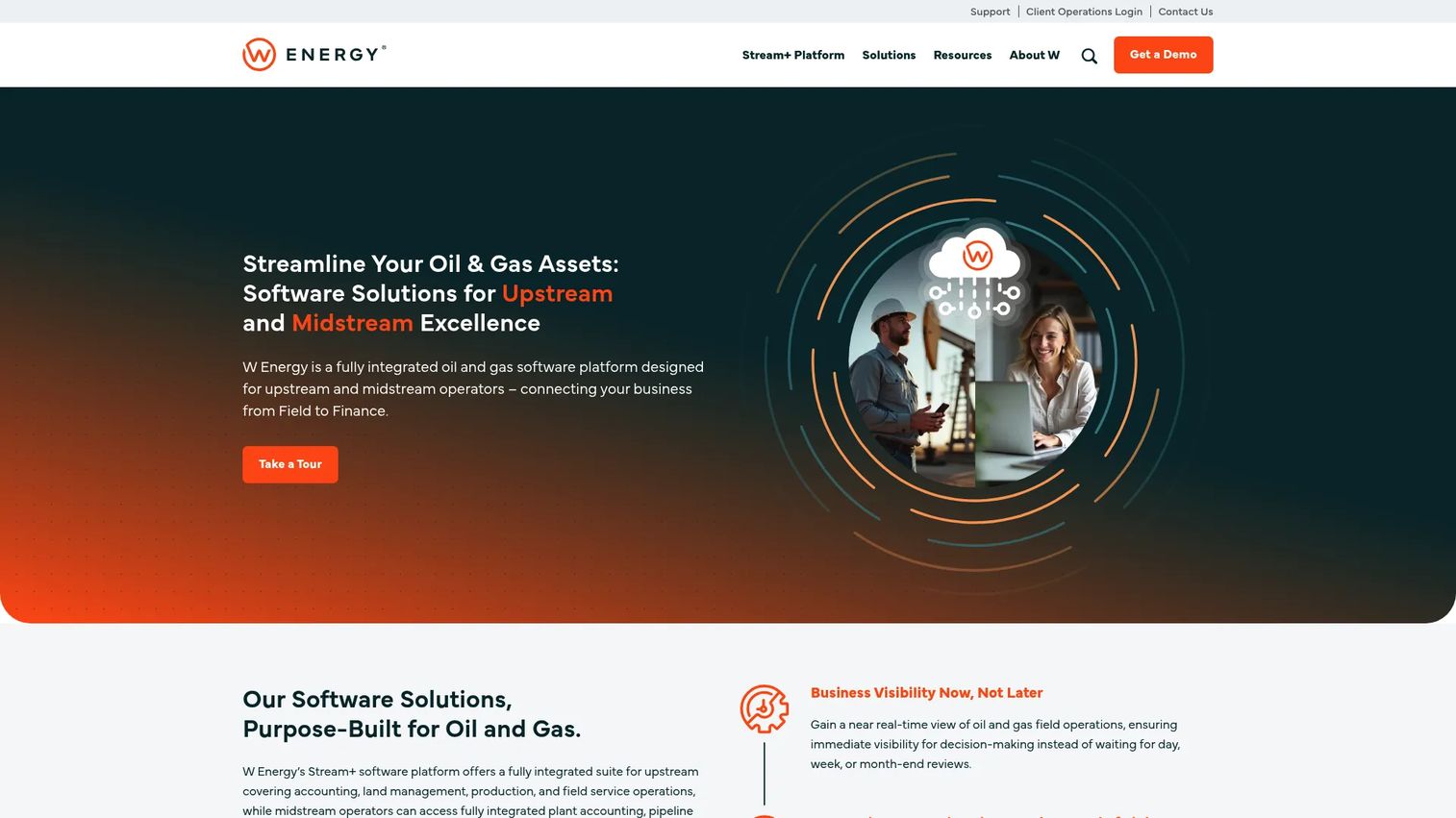W Energy Stream+ homepage screenshot